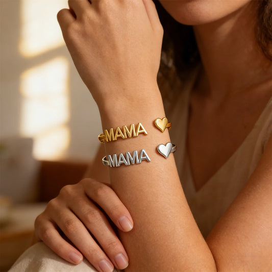 Mother's Day Jewelry Set for Women Open Stainless Steel Cuff Bracelets Waterproof Minimalist Wrist Accessory Freeshipping Items