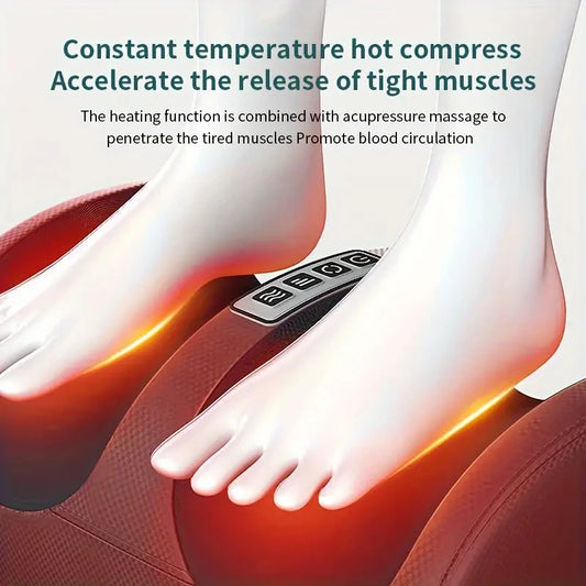 Electric Foot Massager Heating Therapy Hot Compression Shiatsu Kneading Roller Muscle Relaxation Pain Relief Foot Spa Machine